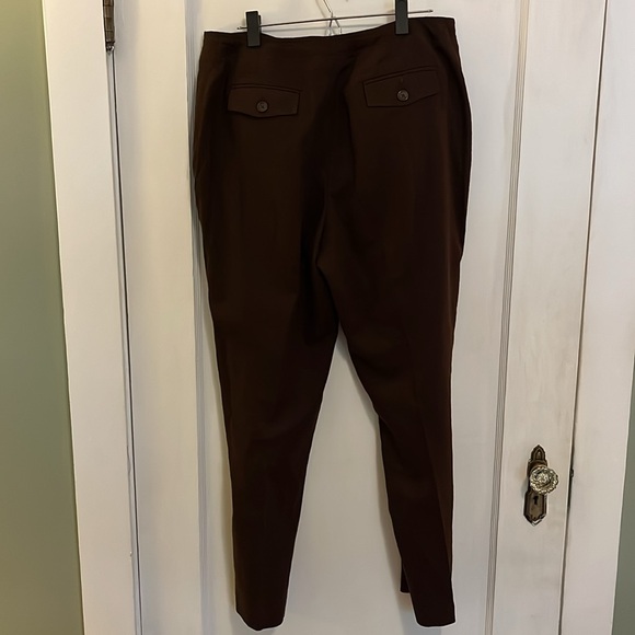 Chocolate Brown Merona Linen Blend Trousers (Women’s 16W) - Picture 4 of 7